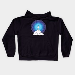 Rocket ship take off Kids Hoodie